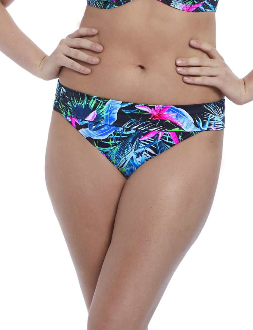 Freya Swimwear Jungle Flower Plunge Bikini Top Black Tropical 5842 